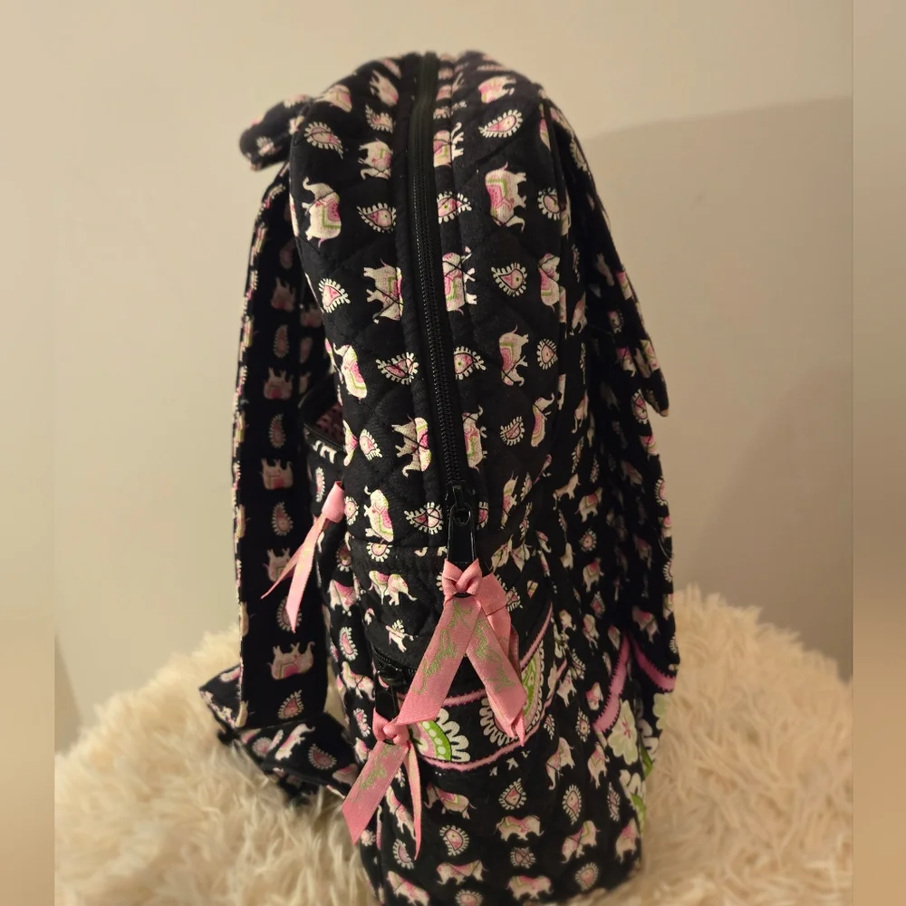 Vera Bradley Discontinued Pink Elephant Print Backpack